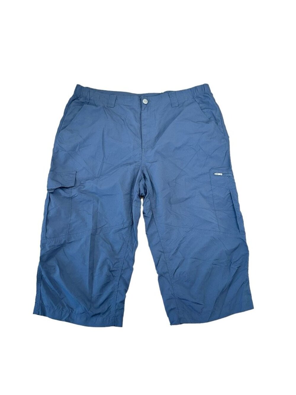 Columbia Cargo Shorts Mens SZ 40 Navy Blue Outdoors Hiking 100% Nylon 19” Inseam
